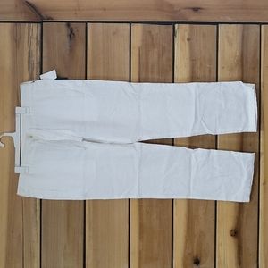 MENS PERRY ELLIS WHITE LINEN PANTS